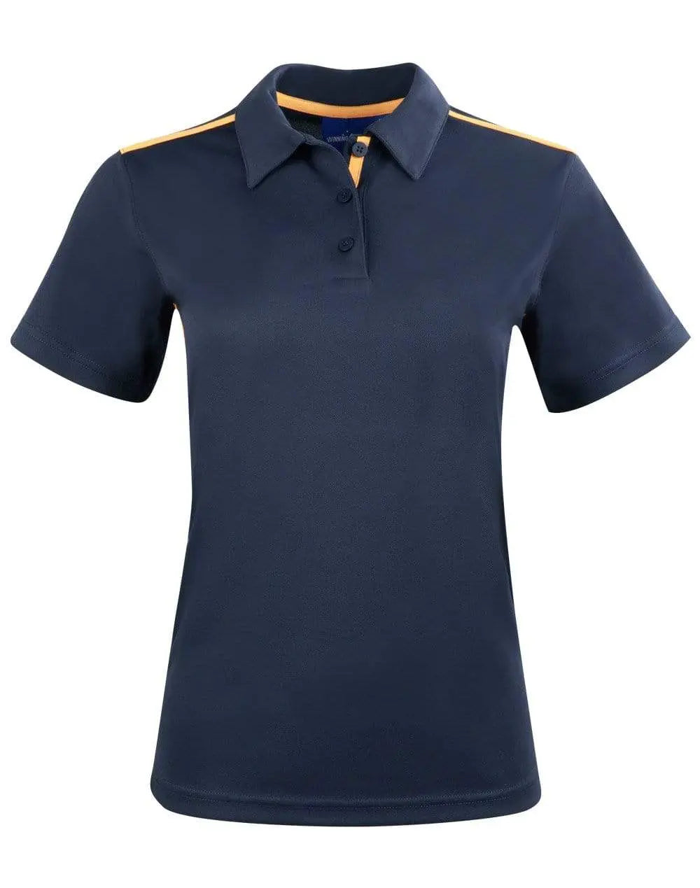 Winning Spirit PS84 STATEN POLO SHIRT Ladies Casual Wear Winning Spirit Navy/Gold 6
